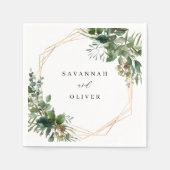 葉金ゴールド名2 スタンダードカクテルナプキン (正面)