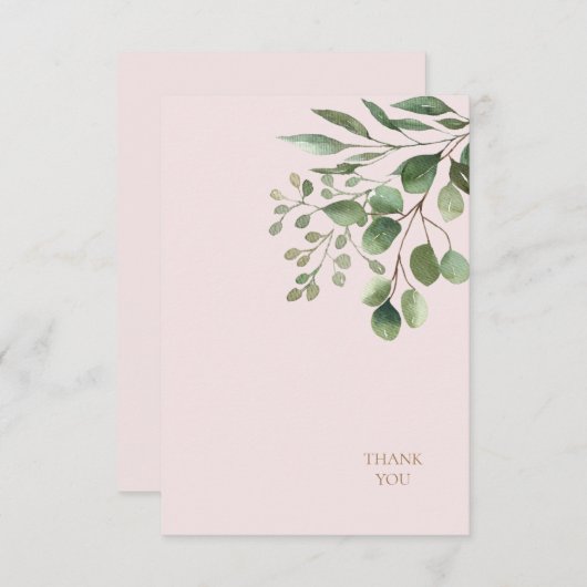 葉金ゴールド文字結婚赤面ありがとう サンキューカード (正面/裏面)