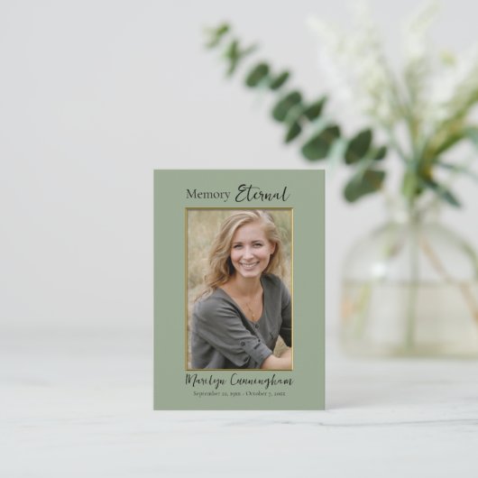 葉金ゴールド正統フォトメモリアル祈りの言葉カード プレイスカード (スタンド正面)