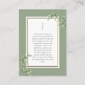 葉金ゴールド正統フォトメモリアル祈りの言葉カード プレイスカード (裏面)