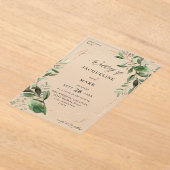 葉金ゴールド結婚ズ アクリル招待状 (レイダウン)