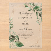 葉金ゴールド結婚ズ アクリル招待状 (正面)