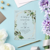 葉金ゴールド結婚ズ アクリル招待状 (インサイチュ (ウェディング))