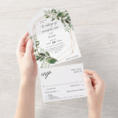 葉金ゴールド結婚ズ オールインワン招待状 (貼ってはがせる)