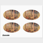 葉金ゴールド 楕円形シール (シート)