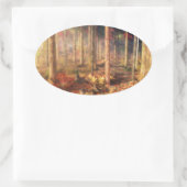 葉金ゴールド 楕円形シール (バッグ)