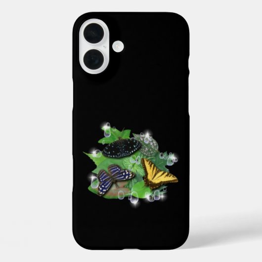 葉雨粒と星付き蝶 Case-Mate iPhoneケース (裏面)