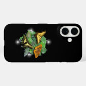 葉雨粒と星付き蝶 Case-Mate iPhoneケース (裏面 (横))