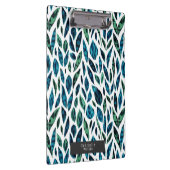 葉青と緑の植物模様 クリップボード (右)