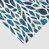 葉青と緑の植物模様 薄葉紙 (詳細)