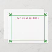 葉飾モダンり枠パーソナライズされた ノートカード (正面/裏面)