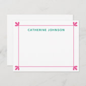 葉飾モダンり枠パーソナライズされた ノートカード (正面/裏面)