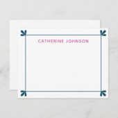 葉飾モダンり枠パーソナライズされた ノートカード (正面/裏面)