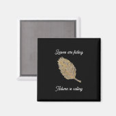 葉黒磁石が落下している マグネット (正面/裏面)