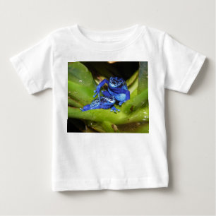 葉1の青い毒投げ矢のカエル ベビーTシャツ