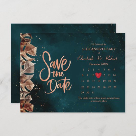 葉50周年記念ラグジュアリー日付カレンダー 案内ポストカード (正面/裏面)