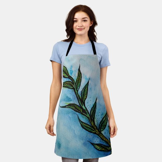 葉 エプロン (着用した状態)