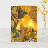 葉 カード (黄色い花)