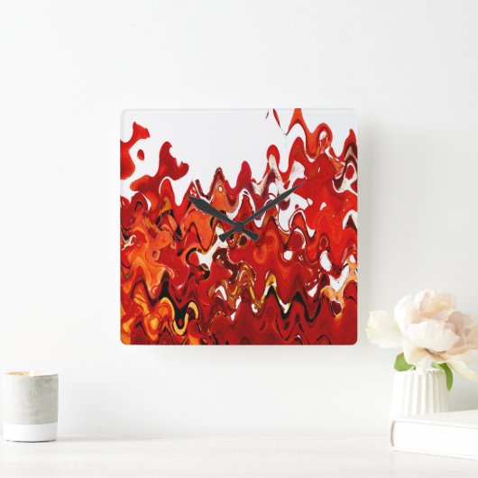 葉 スクエア壁時計 (ホーム)