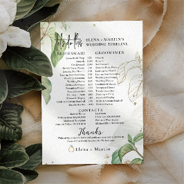 葉+スクリプト文字結婚式の日のタイムライン