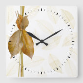 葉&ストロー製品、壁時計モダン スクエア壁時計 (正面)