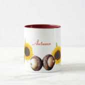 葉、ドングリおよびヒマワリ マグカップ (中央)