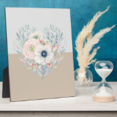 葉&フラワーウォータカラーハート フォトプラーク (側面)