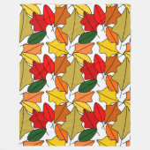 葉 フリースブランケット (正面)