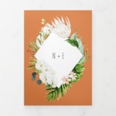 葉+フローラ結婚式招待状と詳細 三つ折り招待状 (カバー)