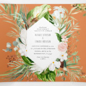 葉+フローラ結婚式招待状と詳細 三つ折り招待状 (内部中)