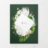 葉+フローラ結婚式招待状と詳細 三つ折り招待状 (カバー)