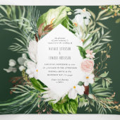 葉+フローラ結婚式招待状と詳細 三つ折り招待状 (内部中)