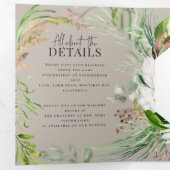 葉+フローラ結婚式招待状と詳細 三つ折り招待状 (内部最初)