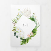 葉+フローラ結婚式招待状と詳細 三つ折り招待状 (カバー)