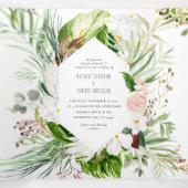 葉+フローラ結婚式招待状と詳細 三つ折り招待状 (内部中)