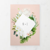 葉+フローラ結婚式招待状と詳細 三つ折り招待状 (カバー)