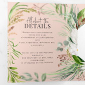 葉+フローラ結婚式招待状と詳細 三つ折り招待状 (内部最初)