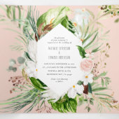 葉+フローラ結婚式招待状と詳細 三つ折り招待状 (内部中)