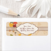 葉、ブドウとリボン – カスタマイズ可能 ラベル (インサイチュ)