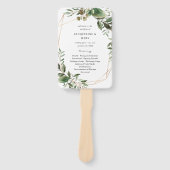 葉&ユーカリ金ゴールド結婚式 プログラム ハンドファン (正面)