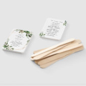 葉&ユーカリ金ゴールド結婚式 プログラム ハンドファン (組立なし)