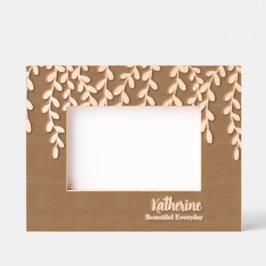 葉 レーザー彫刻フレーム