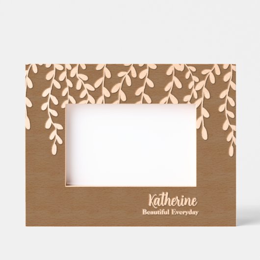 葉 レーザー彫刻フレーム (正面)