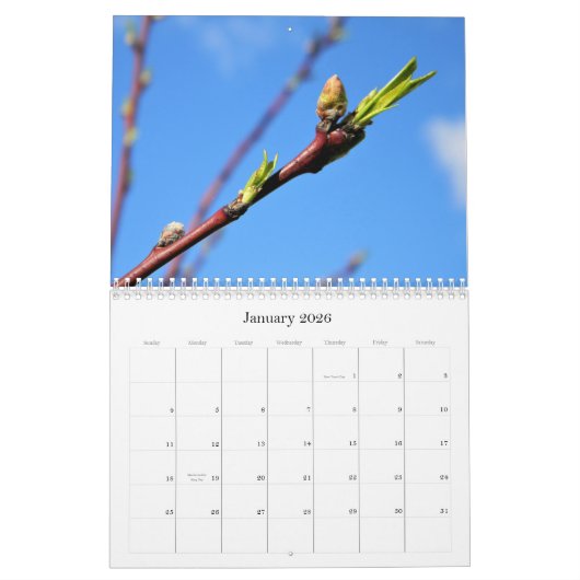 葉!予定表 カレンダー (1月 2026)