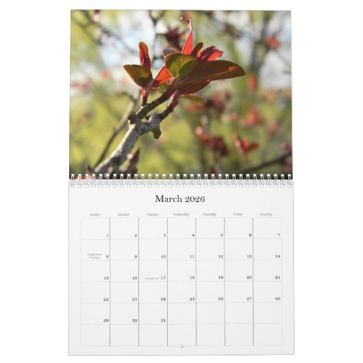 葉!予定表 カレンダー (3月 2026)