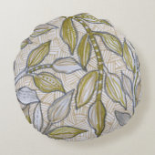 葉-円形の枕(11) ラウンドクッション (裏面)