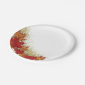 葉|感謝祭ディナーパーティー ペーパープレート (アングル)