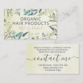葉,手作りの手作りのベージュのヘアー用品 名刺 (正面/裏面)