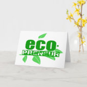 葉、枝および点のハイフンのEcopreneur カード (黄色い花)