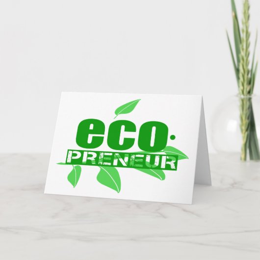 葉、枝および点のハイフンのEcopreneur カード (正面)